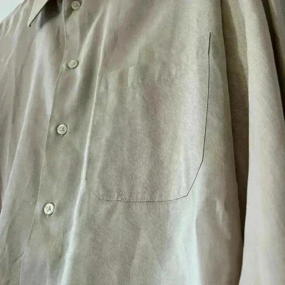 Kenneth Cole SZ 16 1/2 Button Down Dress Shirt Beige - Picture 5 of 6